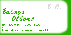 balazs olbort business card
