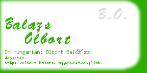 balazs olbort business card